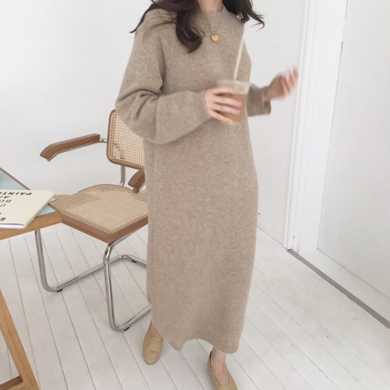 レディース スカート ワンピース ニット セーター プルオーバー ニットワンピ ニットスカート ロングスカート ロング 長袖 ラウンドネック ストレート フェミニン リブ 大人可愛い シンプル