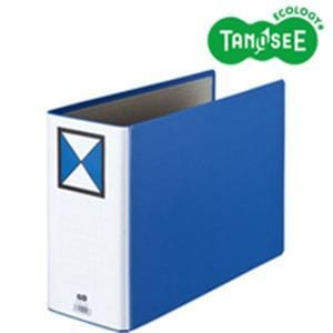 （まとめ）両開きパイプ式ファイル A4-E 100mmとじ 青 10冊