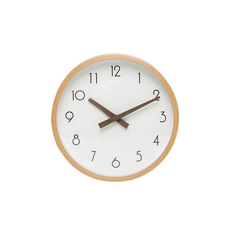 木製の掛け時計式掛け時計天然木製の針と のムーブメントの現代北欧スタイルの直径22 CMが簡単で数字がはっきり見えます … …