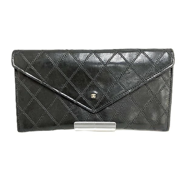 シャネル ビコローレ ブラック ココマーク 長財布 レディース【中古】