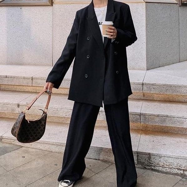 セットアップ ジャケット 上着 スーツ ワイドパンツ ビッグシルエット レトロ マニッシュ ワンタック 袖あり 長袖 上下セット 2点セット ツーピース 大人可愛い きれいめ シンプル lsu0030 8,034円