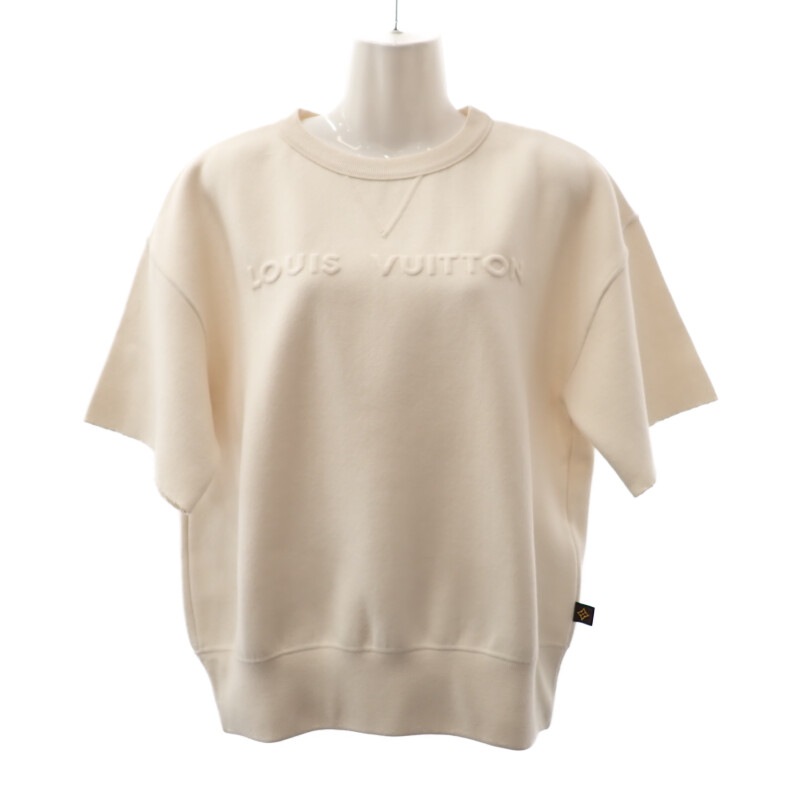 エンボスシグネチャーセーター S ニット ウール カシミヤ ホワイト レディース【Aランク】