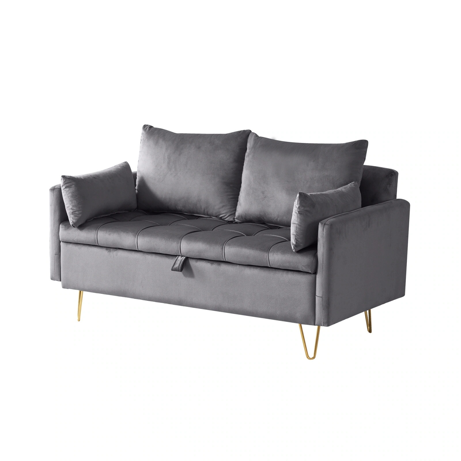 2人掛け ソファ 収納付き ソファー クッション4個付き 金属脚付きカウチソファ 多機能ソファアームレスト レイアウト自由 二人がけソファー おしゃれ【日本国内出荷-3日で配達】DJYC231 23,759円