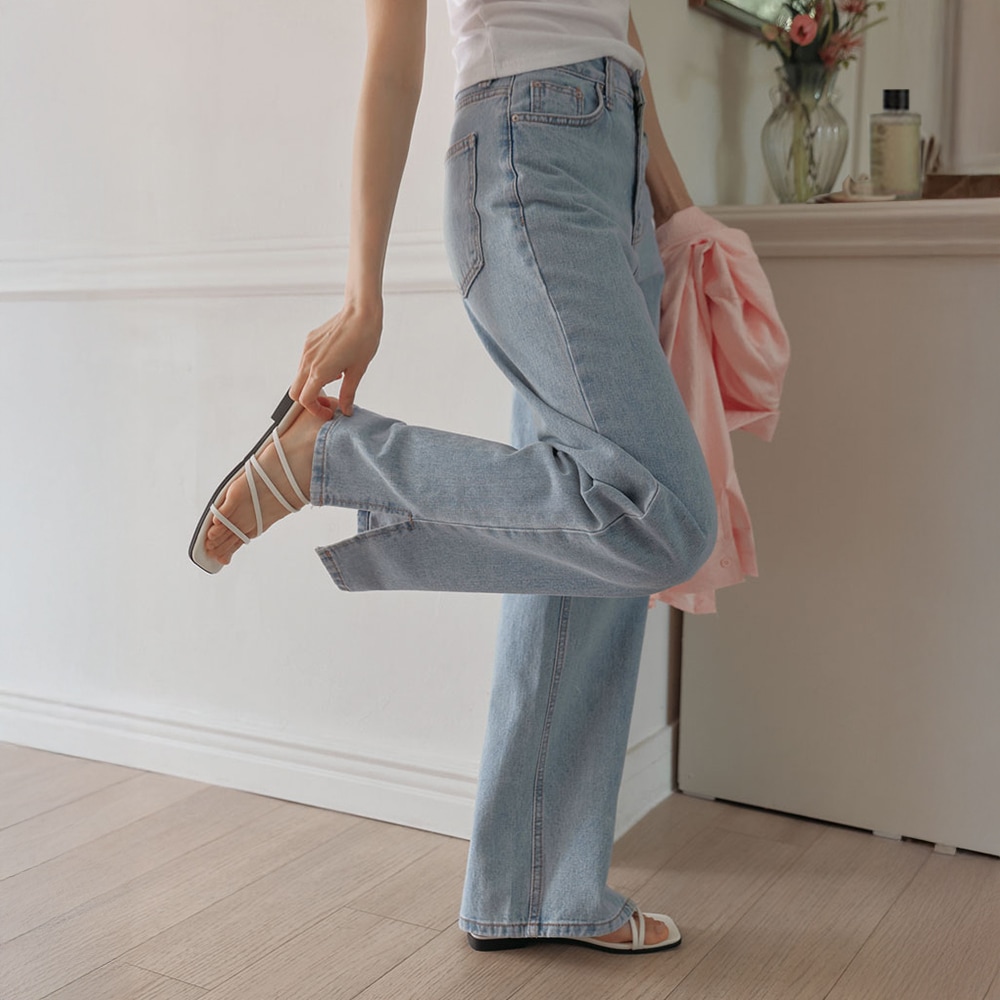 平成サイドスリットワイドデニムパンツ