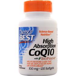 DOCTOR S BEST社 高吸収コエンザイムQ10 バイオペリン配合 (100mg) 120ソフトジェルカプセル