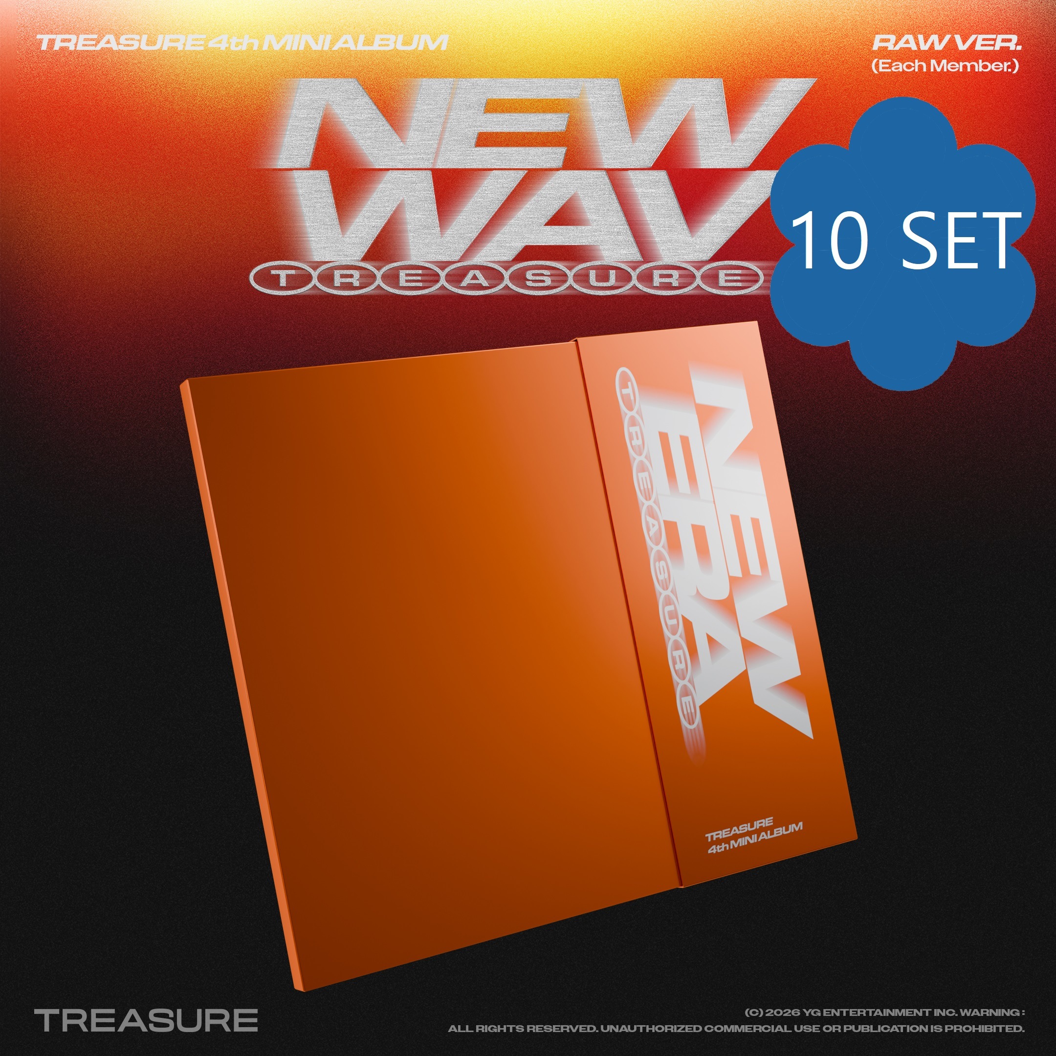 【SET商品】TREASURE [NEW WAV] RAW VER. (SET)（韓国盤）【正規輸入盤】