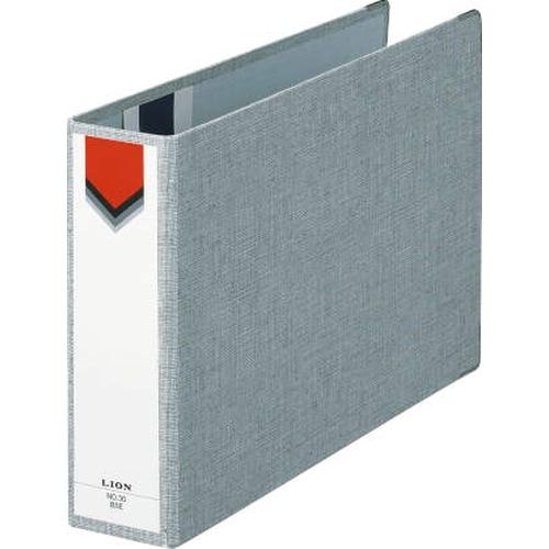 （まとめ買い）ライオン事務器 スモールファイル B5ヨコ 2穴 270枚収容 背幅60mm グレー No.30 B5E 120-24 [x3]