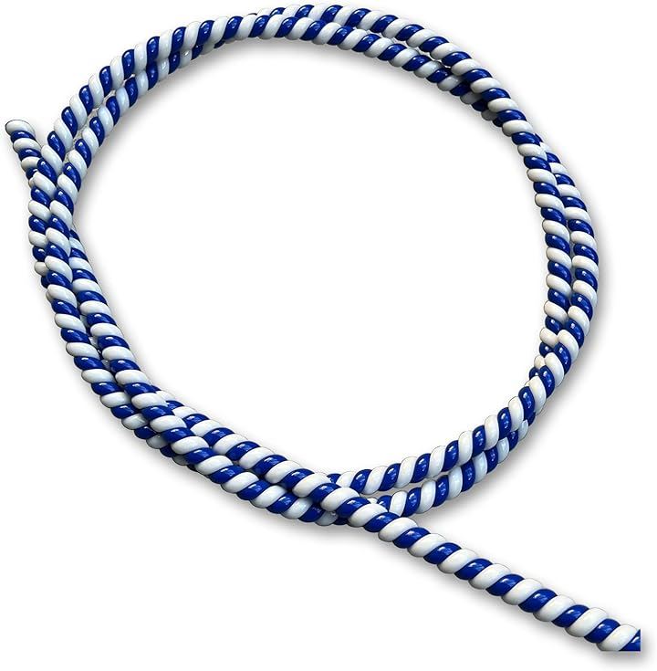 ビンテージ 螺旋 スパイラルケーブル コイル ラップ 配線カバー 約90cm 2本セット キャンディーカラー モコモコ 肉厚 スタイル ハーレー カスタム( 白x青, 90cm)