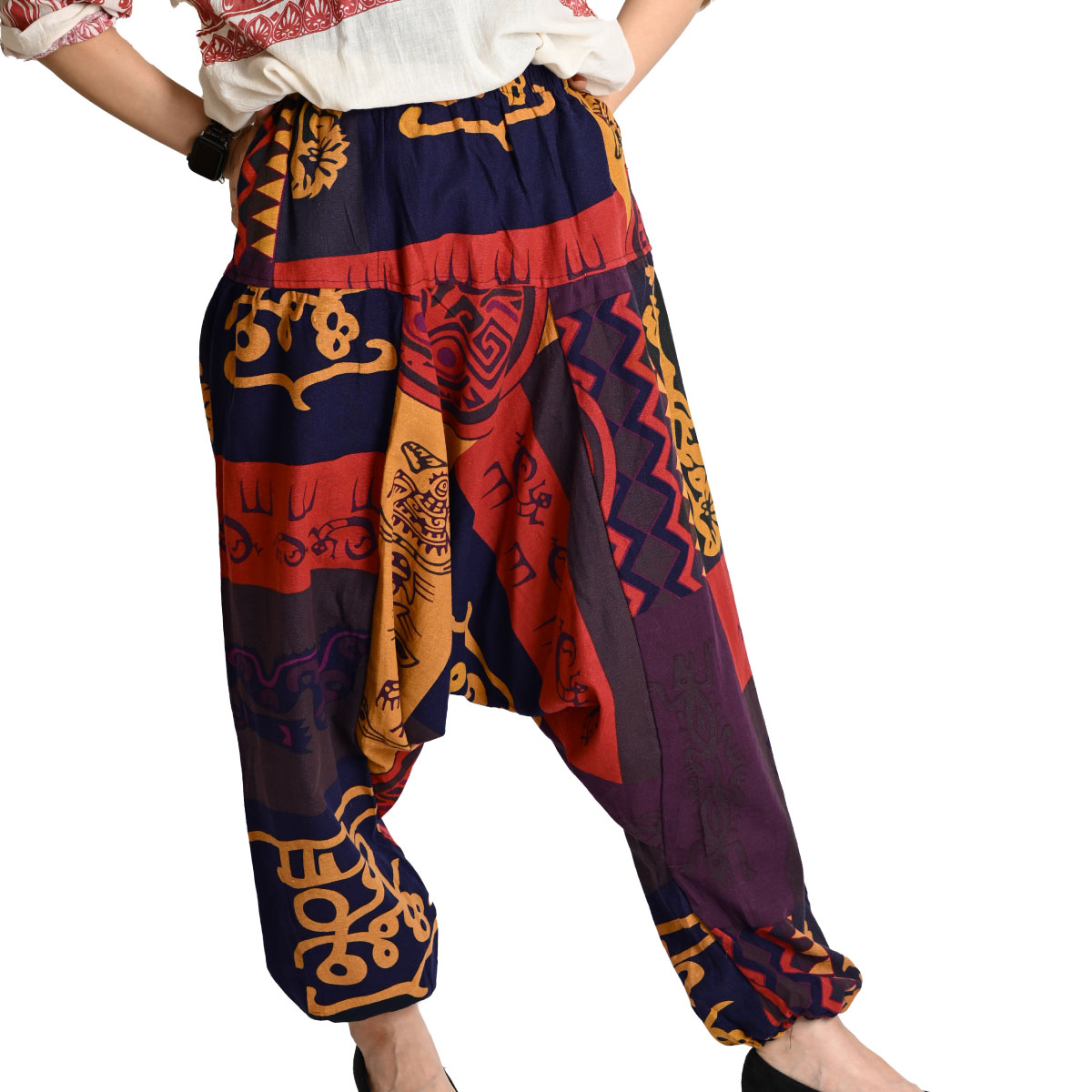 サルエルパンツ メンズ レディース サルエル パンツ アラジンパンツ ジョガーパンツ バルーンパンツ 個性的 ボトムス 柄 総柄 大きいサイズ アジアン エスニック ファッション 総柄パンツ サーカス