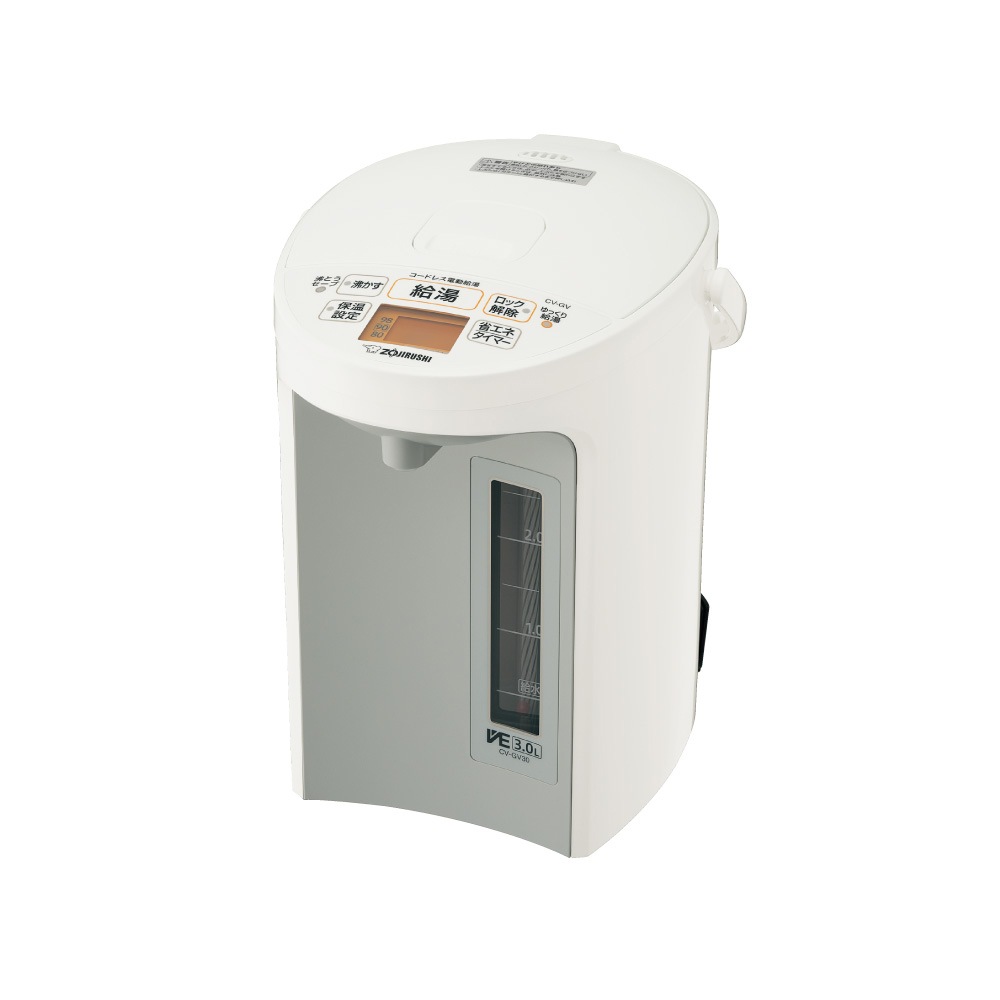象印マホービン　ZOJIRUSHI VE電気まほうびん 優湯生 ホワイト [3.0L /蒸気セーブ機能つき] CV-GV30