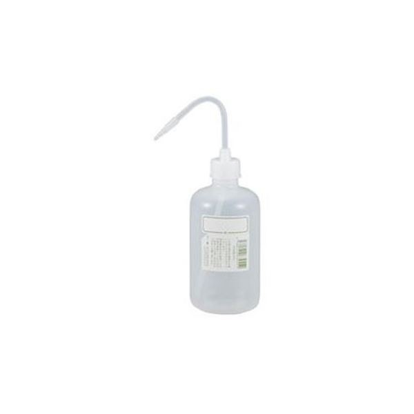 （まとめ）ポリ洗浄瓶（細口ラベル付） 500mL [x10セット]