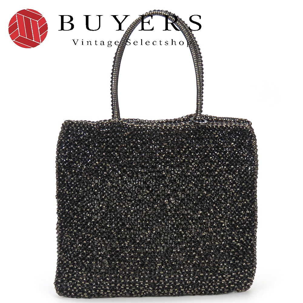 中古 ハンドバッグ ワイヤーバッグ PVC ブラック ブロンズ パーティー エレガント おしゃれ レディース 女性