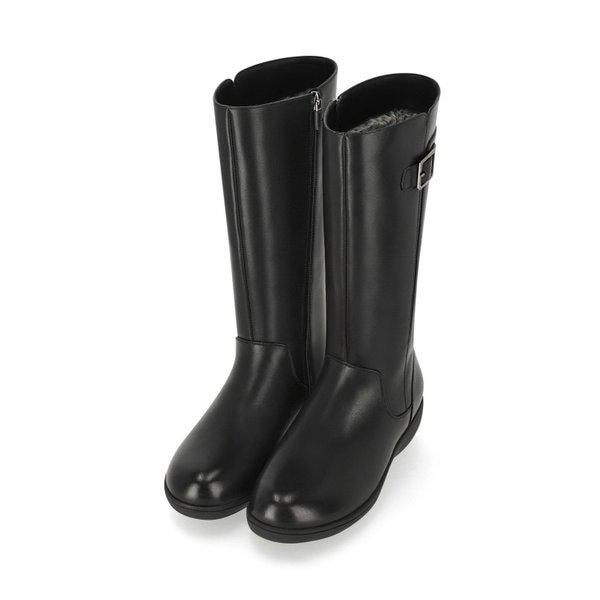 軽量天然皮革ファーハーフ女性ブーツ2XWH10XS-GN