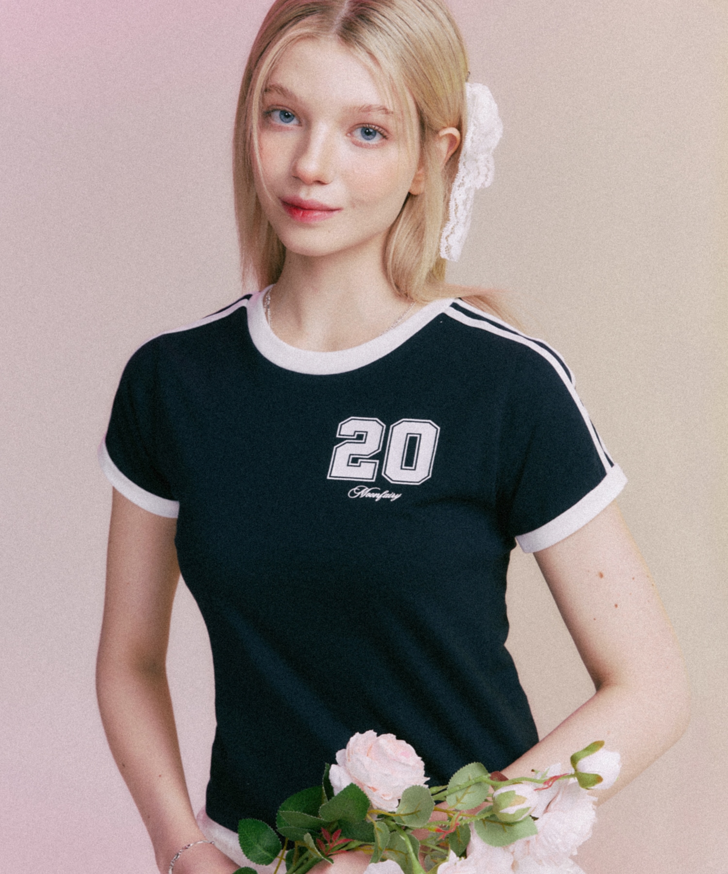 MF FAIRY NUMBER CROP TEE-NAVY