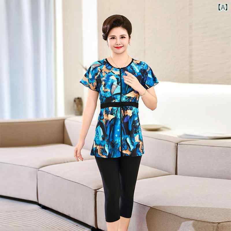 お母さん 水着 体型カバー プール ビーチ おしゃれ ミセス ママ 温泉 スポーツ お腹カバー ゆったり セパレート 大きめサイズ 女性用 シニア