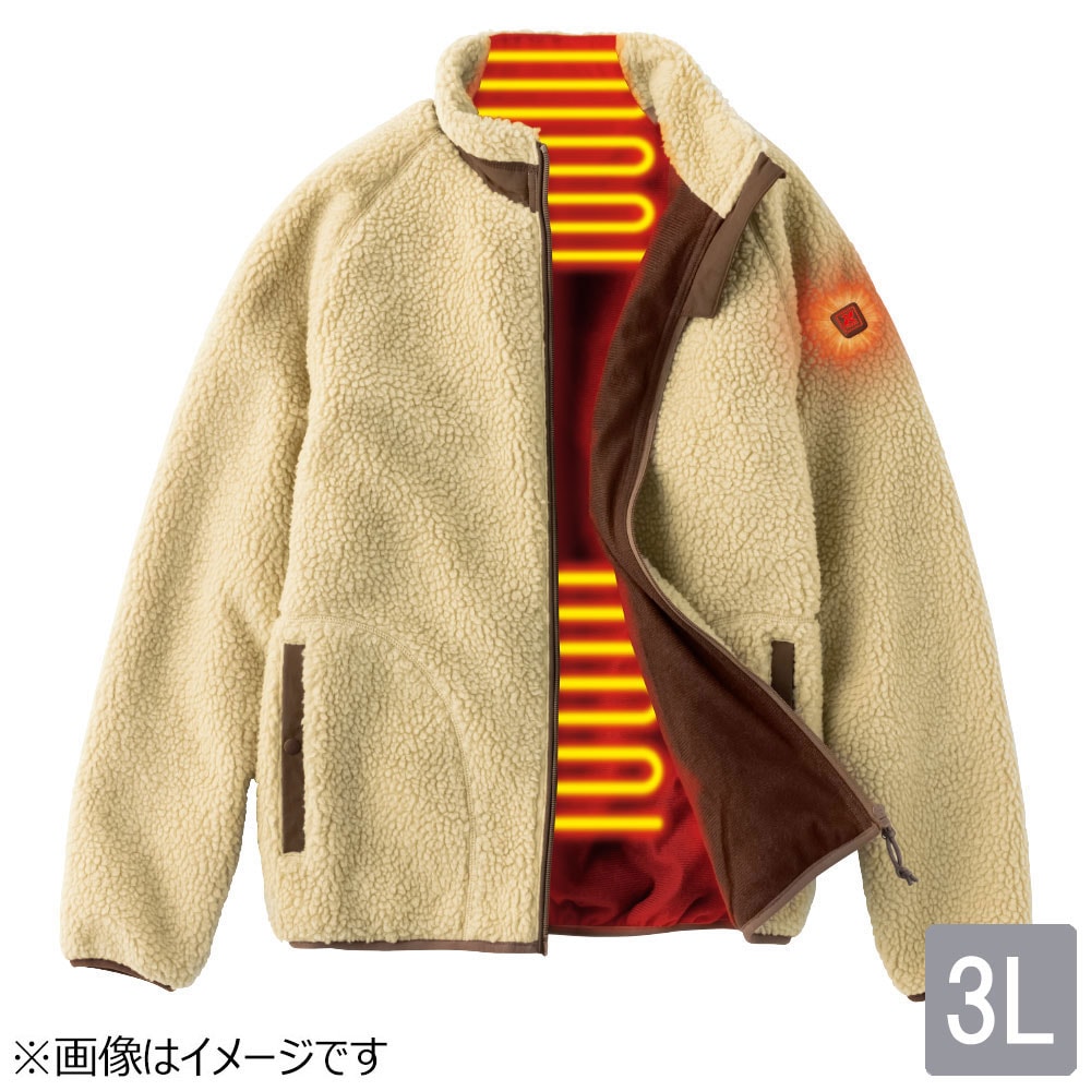 アイトスAITOZ AZ-8315-002-3L 襟付きヒータージャケット (ベージュ 3L) AZ8315 AZ83150023L 15,400円