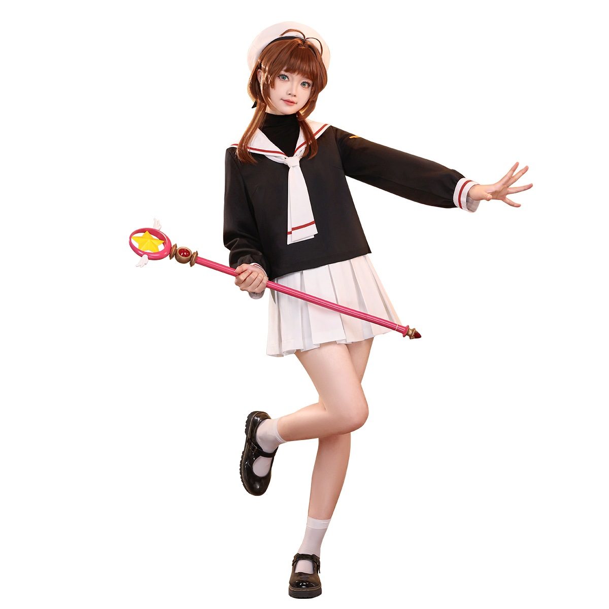 カードキャプターさくら 制服コスプレ 木之本桜 & 大道寺知世 長袖/半袖 セーラー服 レディース