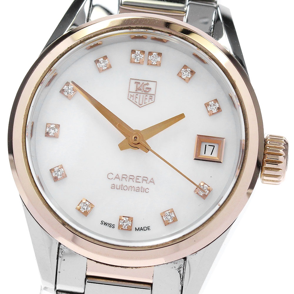 タグホイヤー TAG HEUER WAR2452 カレラ キャリバー9 12Pダイヤ デイト 自動巻き レディース _838171【中古】 185,450円