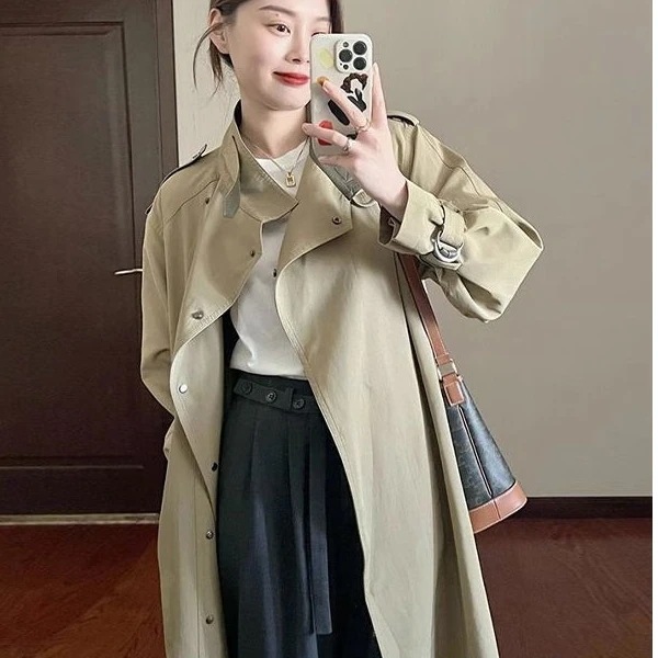 トレンチコート レディース 40代 気質ロングコート 春 アウター 大きいサイズ アウター 30代 40代 50代トレンチコート
