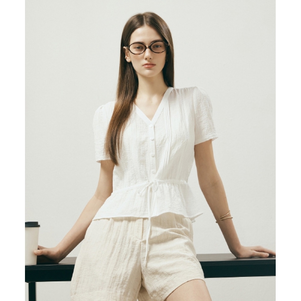 ミクソ Vネックストリングフェザントブラウス_MIWBWF838B 7,564円