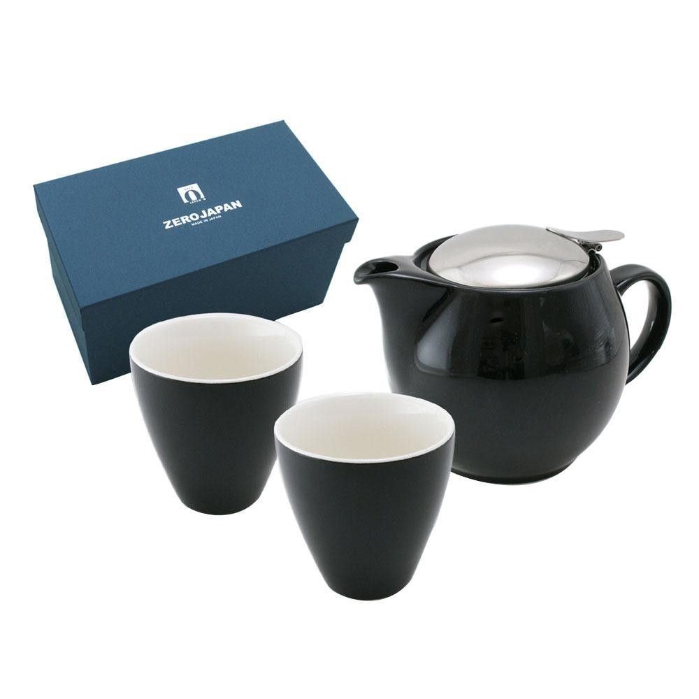 ZERO JAPAN ユニバーサルティーポット3人用+ティーカップトールx2 ZG-002 BK/ブラック