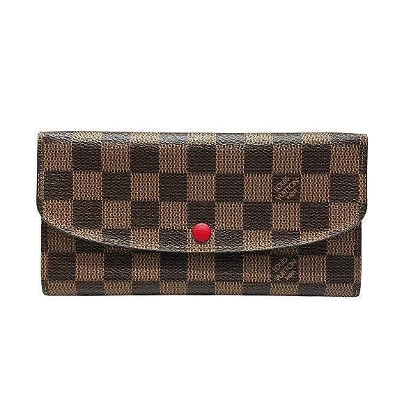 ルイヴィトン ダミエ ポルトフォイユエミリー N63544 長財布 レディース 【中古】