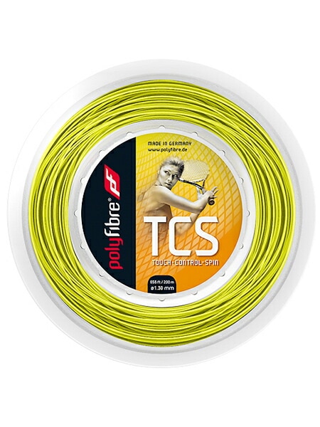 ポリファイバー TCS(1.15／1.20／1.25／1.30mm) 200Mロール 硬式テニスガット ポリエステルガット Polyfibre TCS (1.15／1.20／1.25／1.30)200