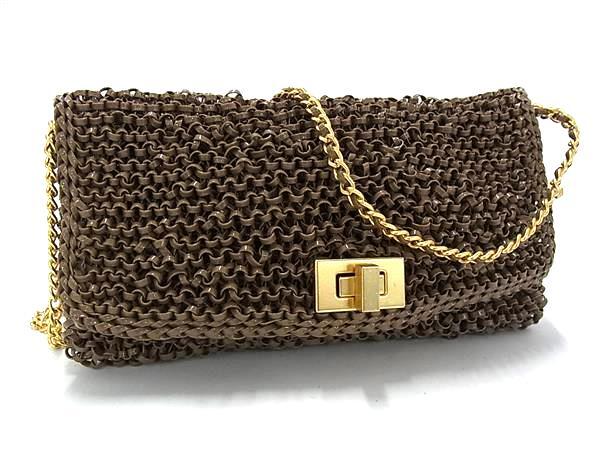 ショルダーバッグ ルッケット ワイヤーバッグ PVCワイヤー - ターンロック ゴールド金具 ブラウン ハンドバッグ ショッピングバッグ トートバッグ 鞄 ブランド 斜め掛け【本物保証】