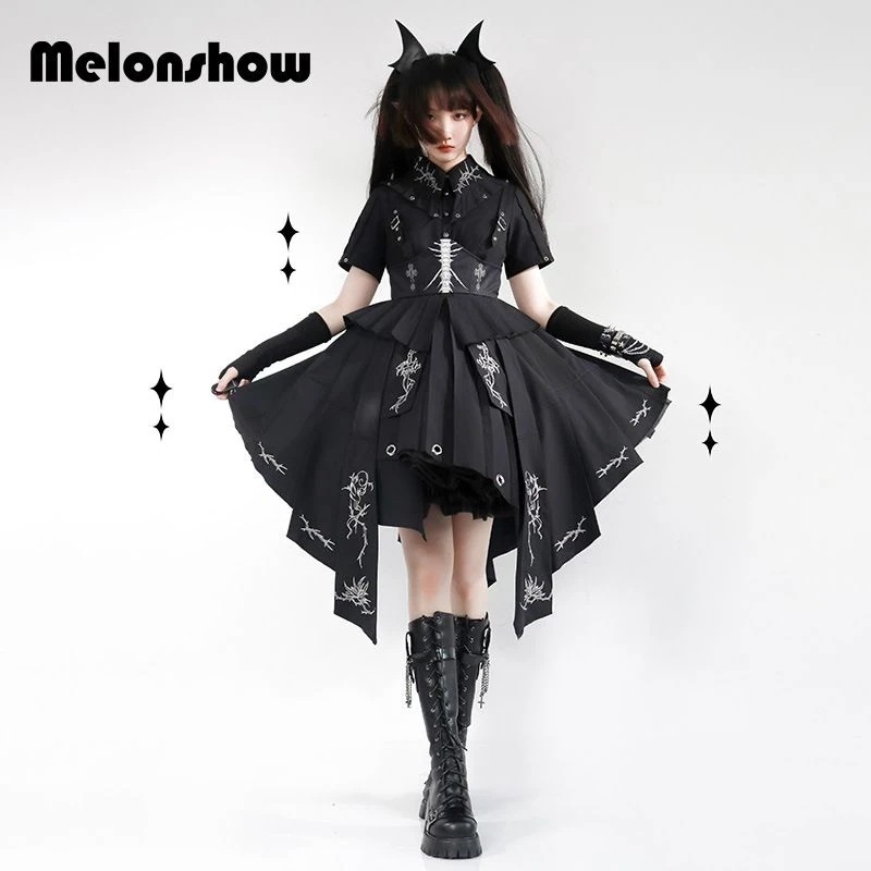 オリジナルメーロンショーいばらブラックopエレガントlolitaオリジナルハロウィーンゴシックロリータ