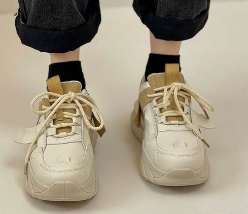 レディース スニーカー ランニング スポーツ ダンス 厚底 6cm 靴ひも PU カジュアル おしゃれ