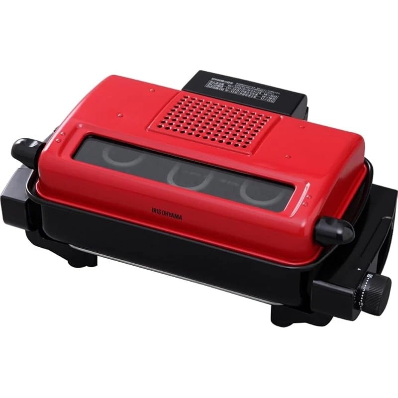 【即納】アイリスオーヤマ 魚焼きグリル 無煙ロースター マルチロースター 魚焼き器 レッド EMT-1101-R