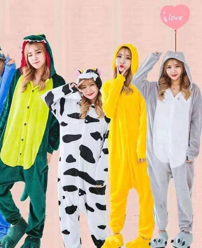 [限時割!引!]エリザベスパジャマ秋冬かわいいアヒル男女同じカップル寝袋に厚手フランネルガウン ハロウィン