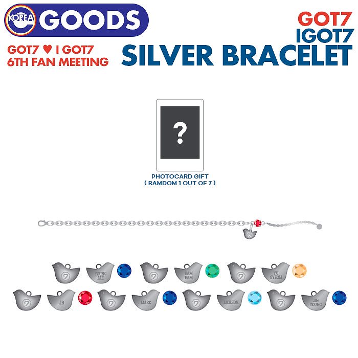 公式フォトカード付即日発送 GOT7 6. アガセ シルバーブレスレット GOT7 IGOT7 6TH FAN MEETING ガッセブン ガッセ ファンミーティング ペンミ 公