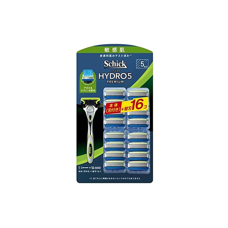 【即納】Schick(シック) 5枚刃 ハイドロ5 プレミアム 敏感肌用 本体+替刃16P 2個アソート