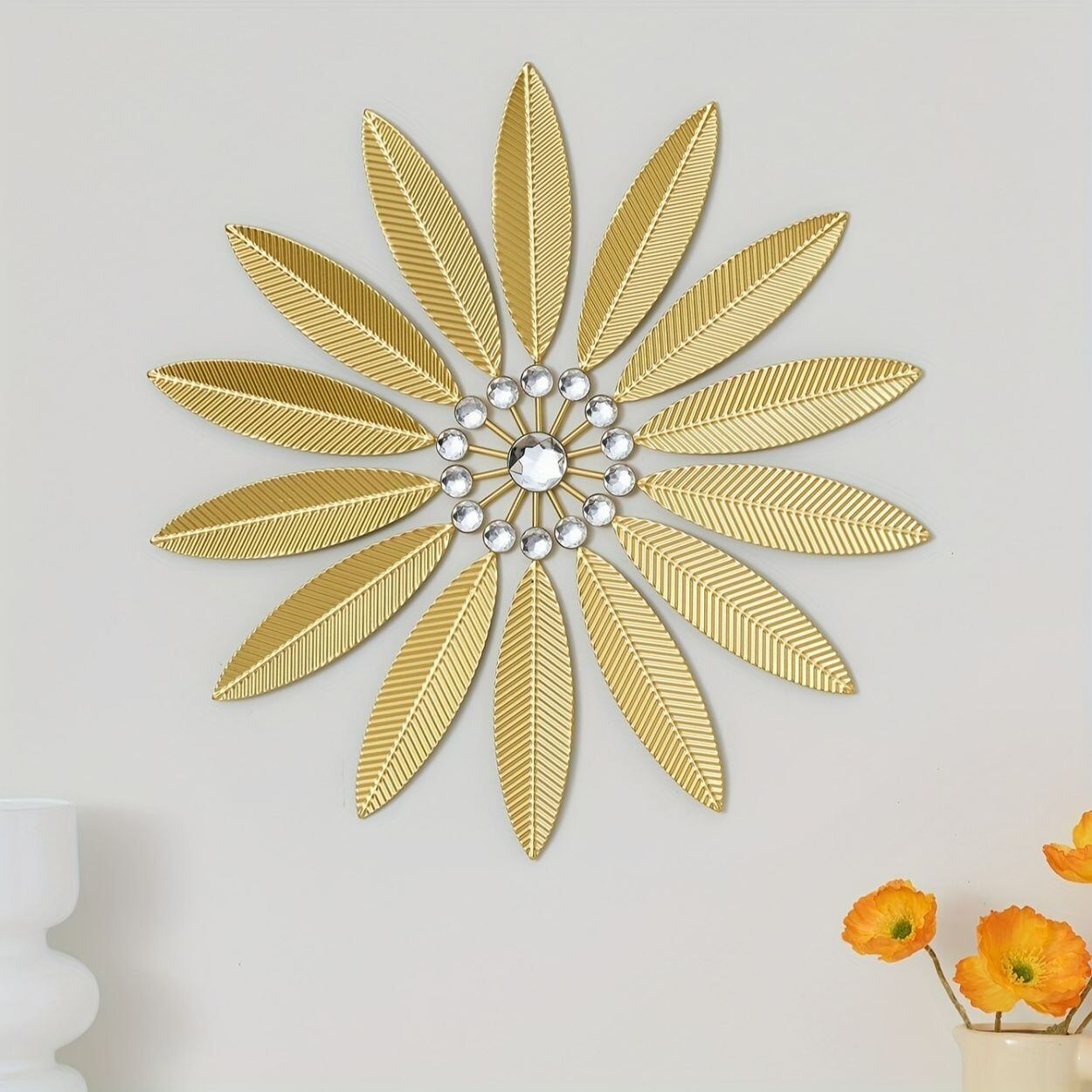 壁掛け ウォールデコレーション 花 フラワー インテリア 装飾 リビング ダイニング ゴールド 金 華やか エレガント ギフト お祝い