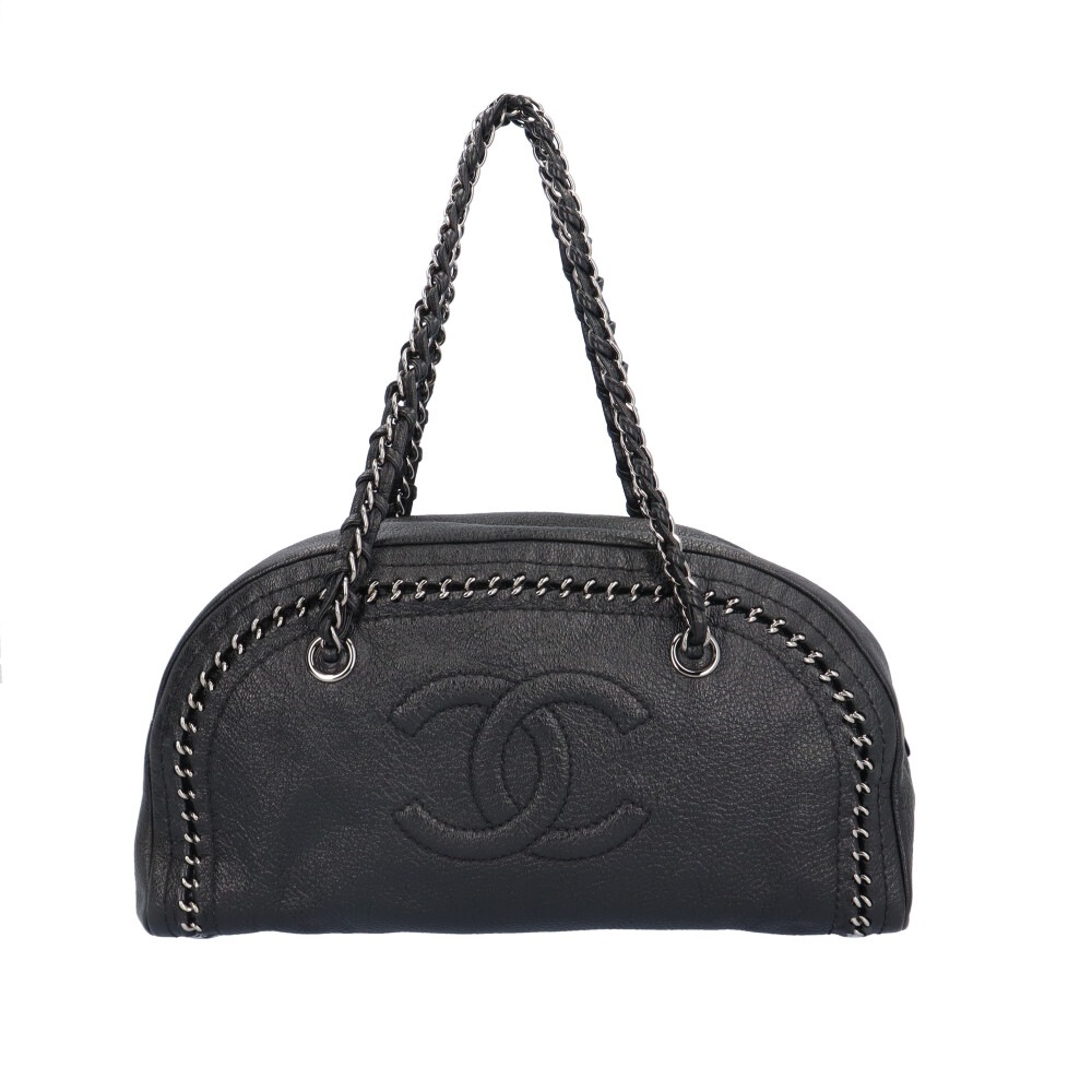 シャネル ミニボストンバッグ ラグジュアリー ハンドバッグ レザー A31405 ブラック CHANEL 中古