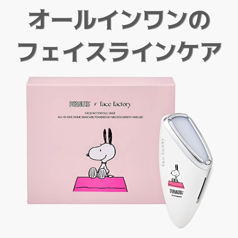 フェイスファクトリー オールインワン フェイスラインケア EP技術搭載 3分時短ホームデバイス 微振動リズムケア コンパクト美顔器 韓国美容 使いやすいデイリーケア