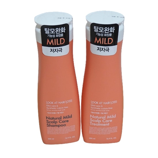 [1+1]ルックアットヘアロス ナチュラルマイルド脱毛シャンプー500ml/トリートメント 500ml