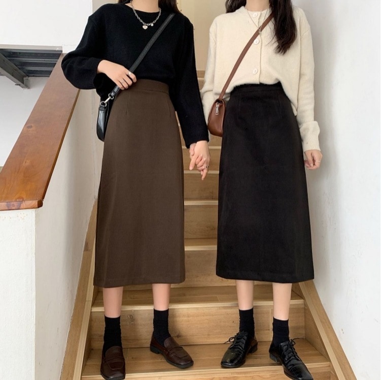 タイトスカート ミドル丈タイトスカート カジュアルロング丈スカート ストレートスカート スカート ロングスカート タイトスカート 7分丈 ミディアム丈 スリム タイト 細身 ストレート Iライン