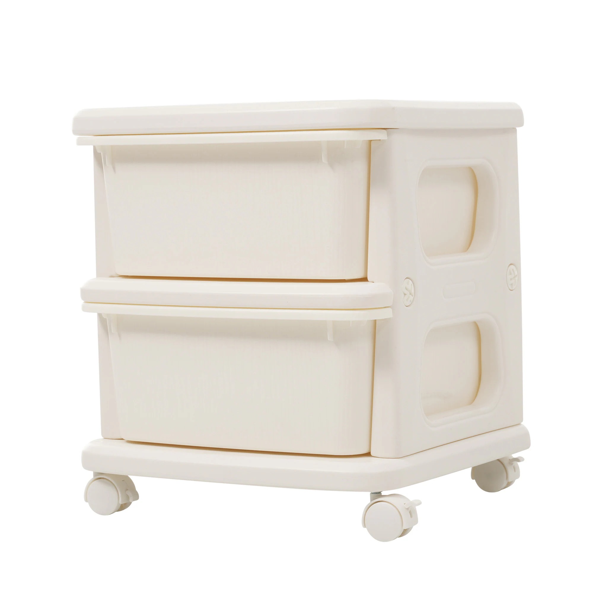 【ホワイト・2段】ナイトテーブル 収納ワゴン 収納 ラック サイド ワゴン ド レッサー ストッカー インテリア 6,152円