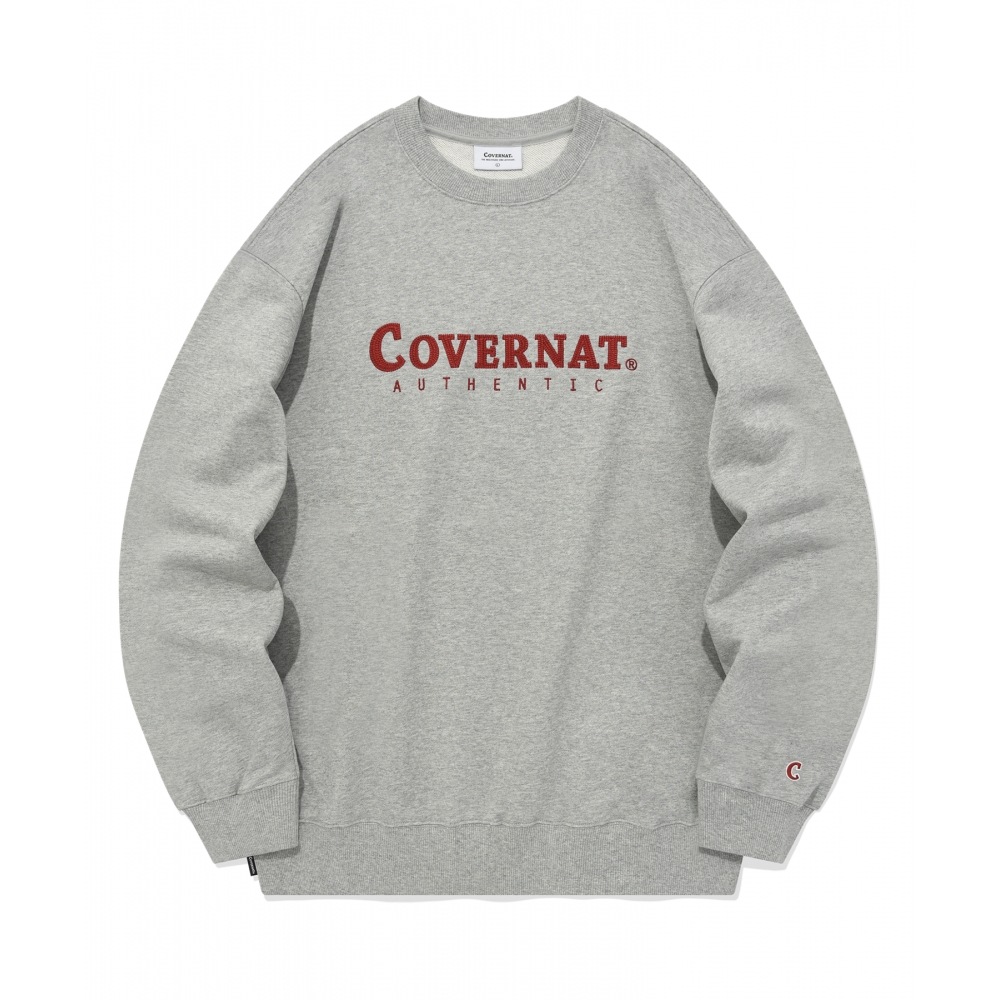 COVERNAT アセンティック ロゴ マンツーマン メランジグレー