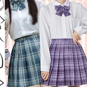 通学 制服 40色 なんちゃって制服 セットアップ ランドコスプレ 制服スカート チェックスカート プリーツスカート コスプレ 衣装 コスム ミニスカート トッ