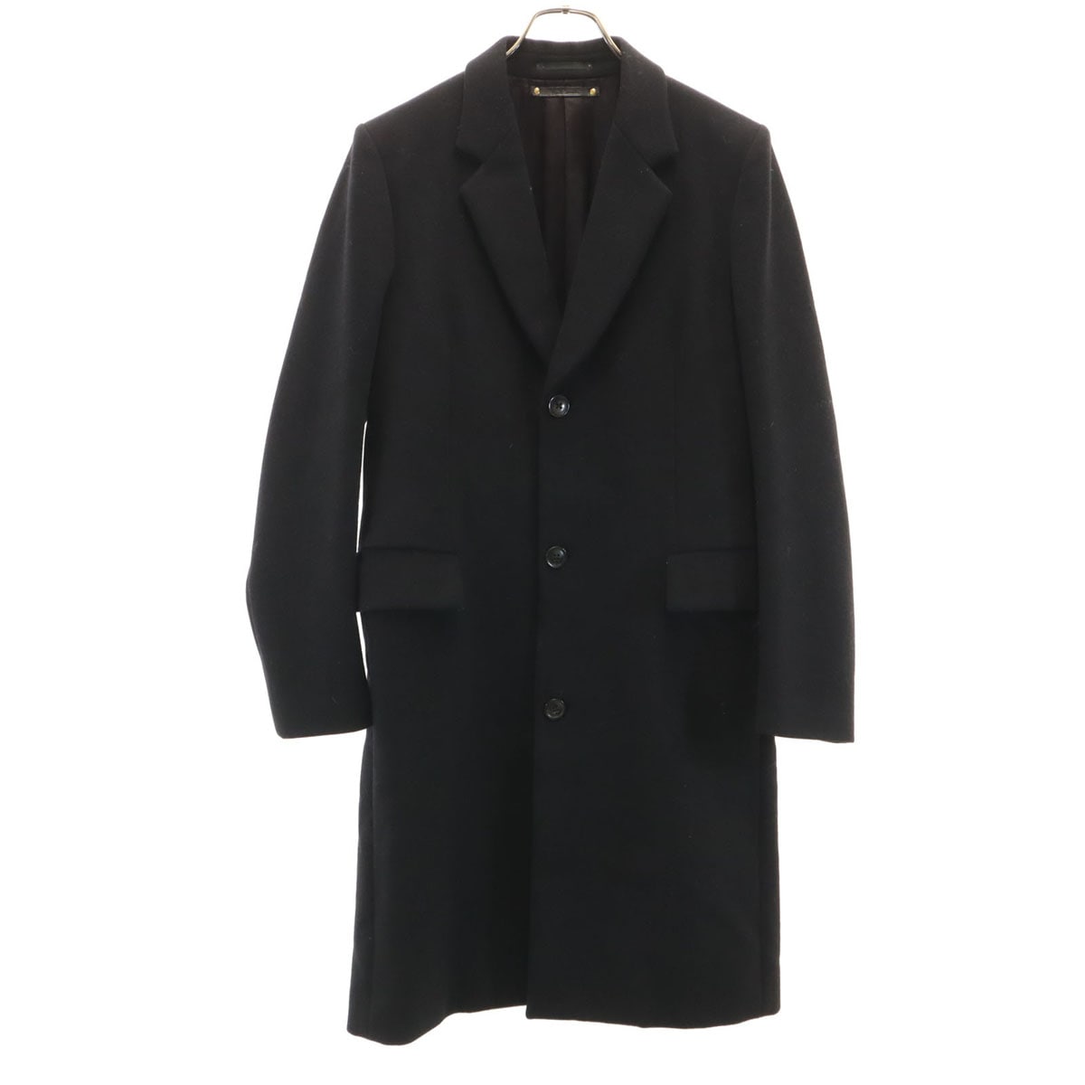 日本製 メルトン チェスターコート M ブラック メンズ 古着