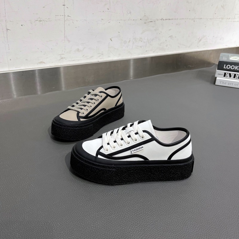 2カラー シューズ レディース スニーカー ごつめ 厚底 シンプル ストリート かわいい 大人可愛い きれいめ シンプル カジュアル アプリコット ホワイト 白 ブラック 黒 大人 上品 おしゃれ