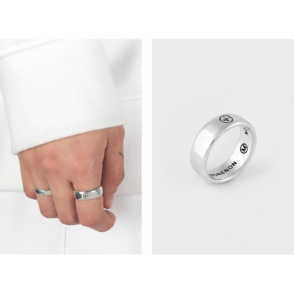 ロゴフランプリング(6mm) 韓国正規品 韓国ファッションスタイル 大学生ファッション 韓国ファッション