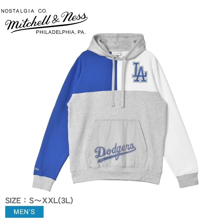スウェット メンズ ウェア トップス プルオーバー パーカー 長袖 裏起毛 フーディ MLB MLB L.DODGERS S／S HOOD FPHD4991-LADYYPPPGHRY 野球 ロゴ マー