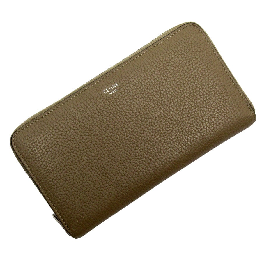 ラウンドファスナー長財布 レザー グレージュ ユニセックス t19030a