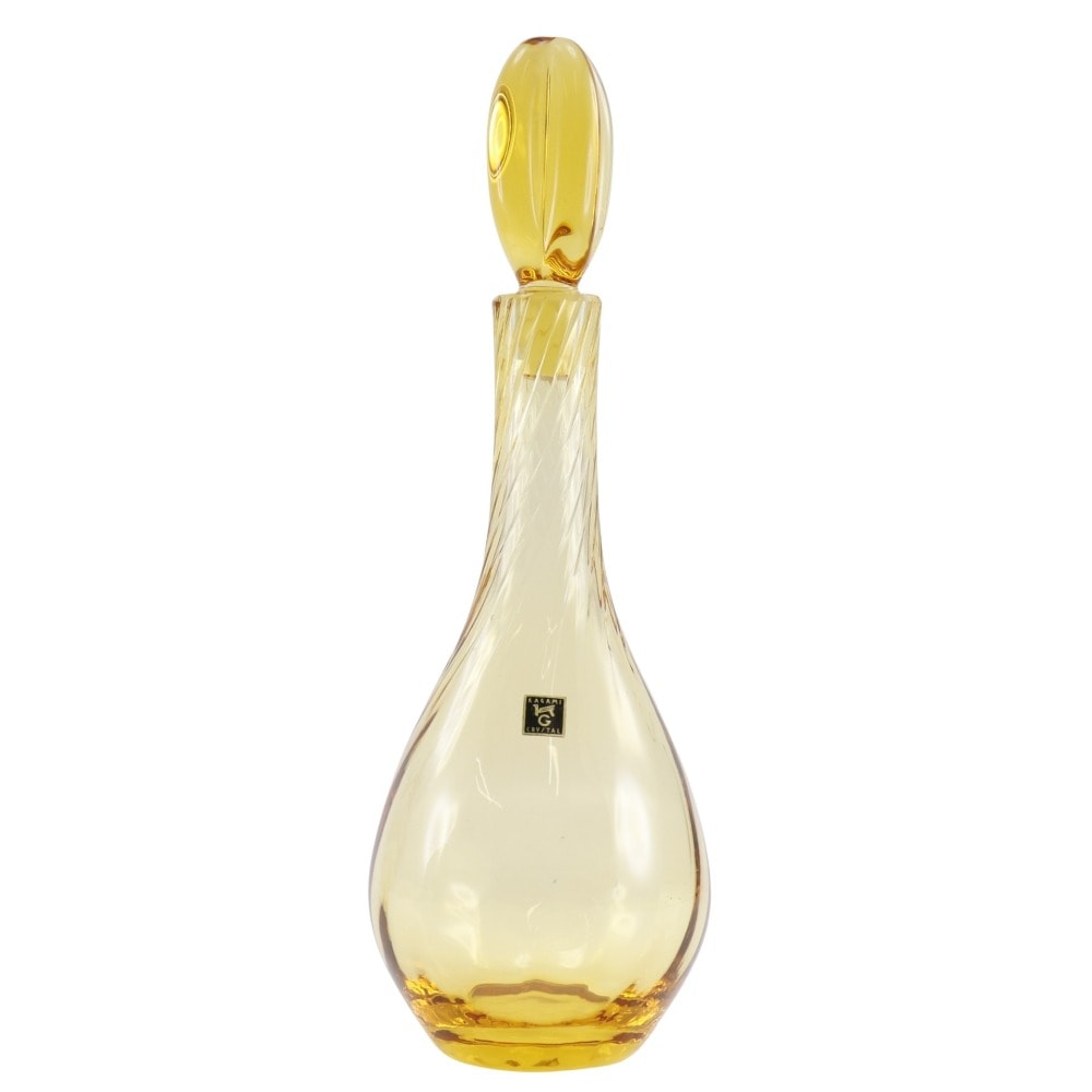 KAGAMI CRYSTAL カガミクリスタル デキャンタ&グラス 冷酒セット 昭和レトロ 希少 食器 _ 中古品 Aランク