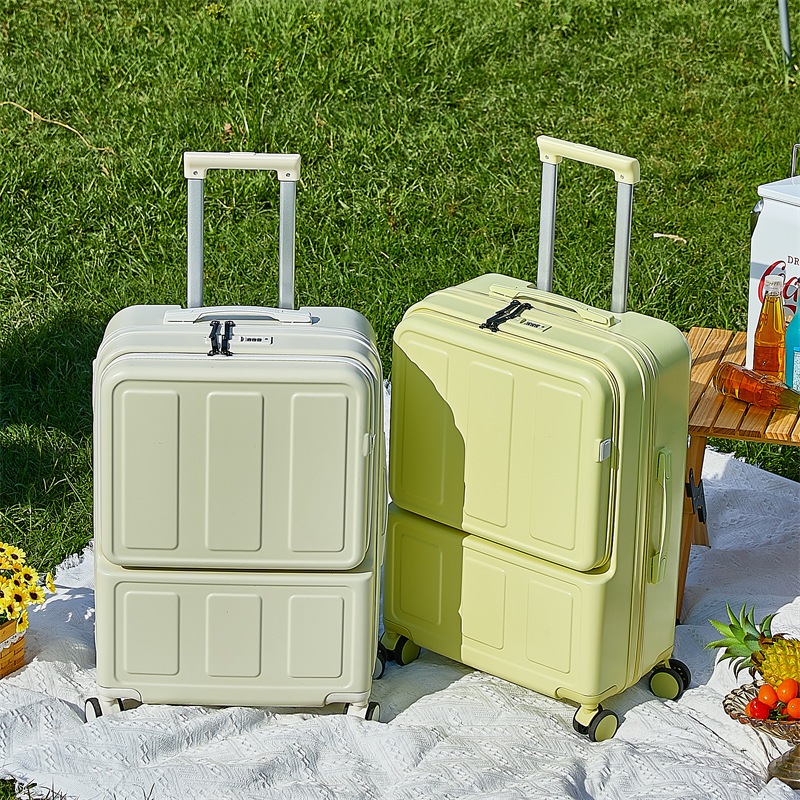 【送料無料】Sサイズ Mサイズ Lサイズフロントオープンスーツケースレディース小型軽量多機能韓国スタイル旅行パスワードトロリーケース大容量 軽量堅固硬質