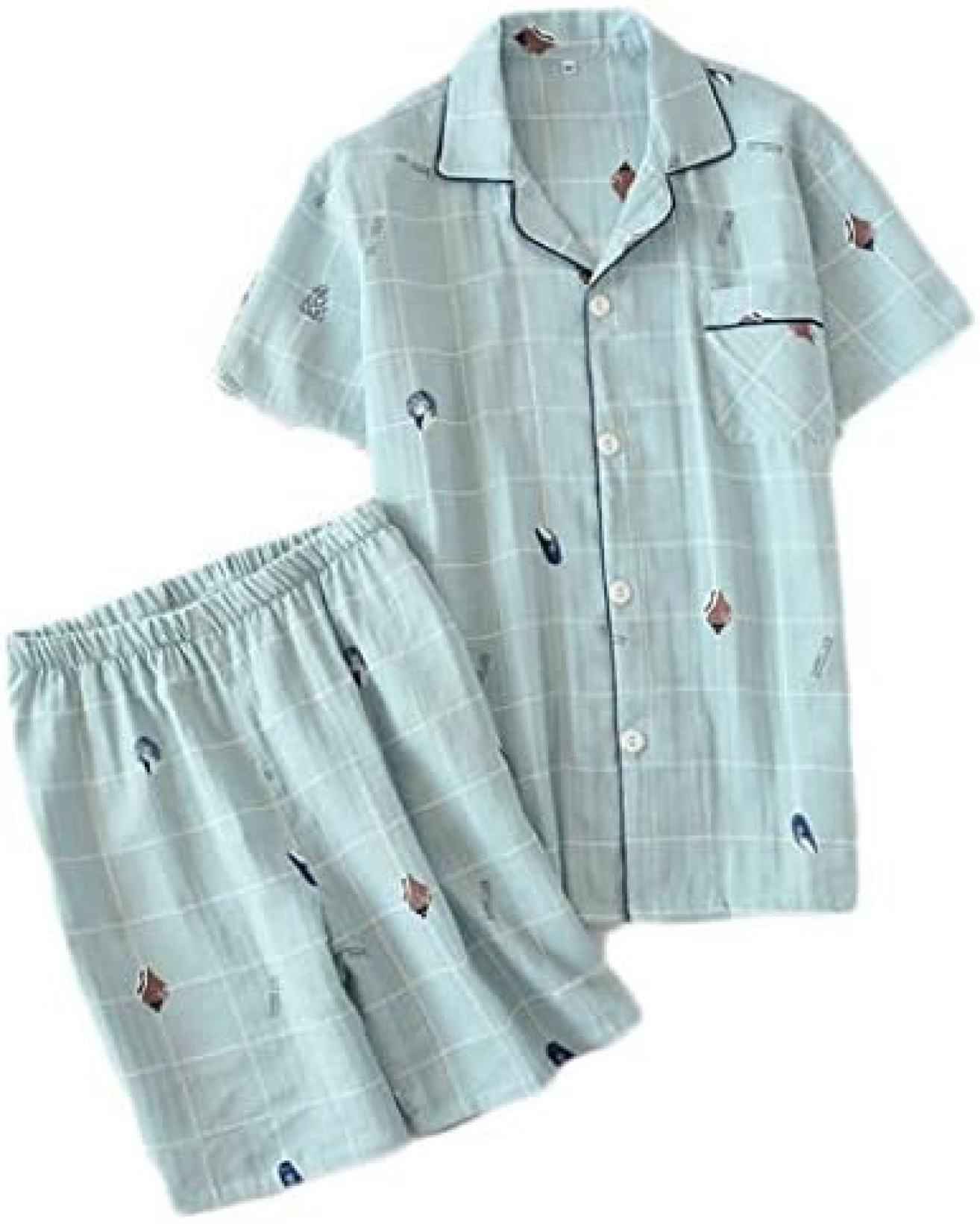 パジャマ メンズ 半袖 ナイトウェア 綿 短パン 半袖 寝間着 メンズパジャマ ねまき ルームウェア ルームウェア ルームウェア ギフト 寝間着 睡眠 青 寝巻き 部屋着 レディースパジャマ
